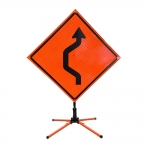 Roll Up Sign & Stand - 48 Inch Traffic Shift Arrow Roll Up Reflective Traffic Sign